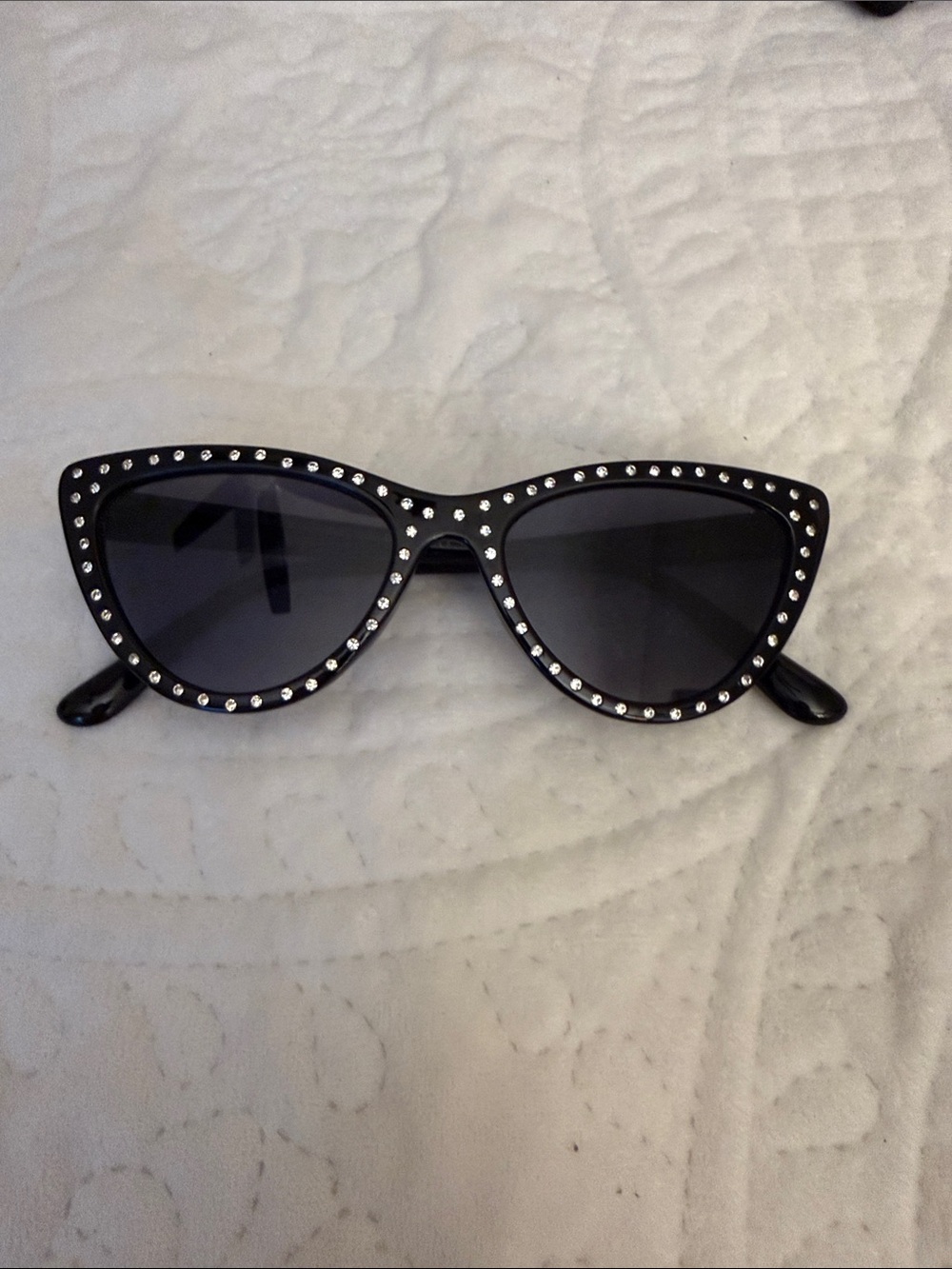 Black Crystal Cat Eye Sunglasses - Women Accessories
